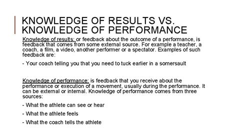 knowledge of results feedback|knowledge of results vs performance.
